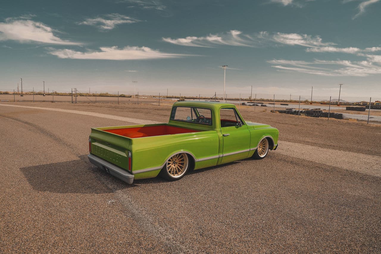 Detail view of 1967 Chevrolet C10 with wheels