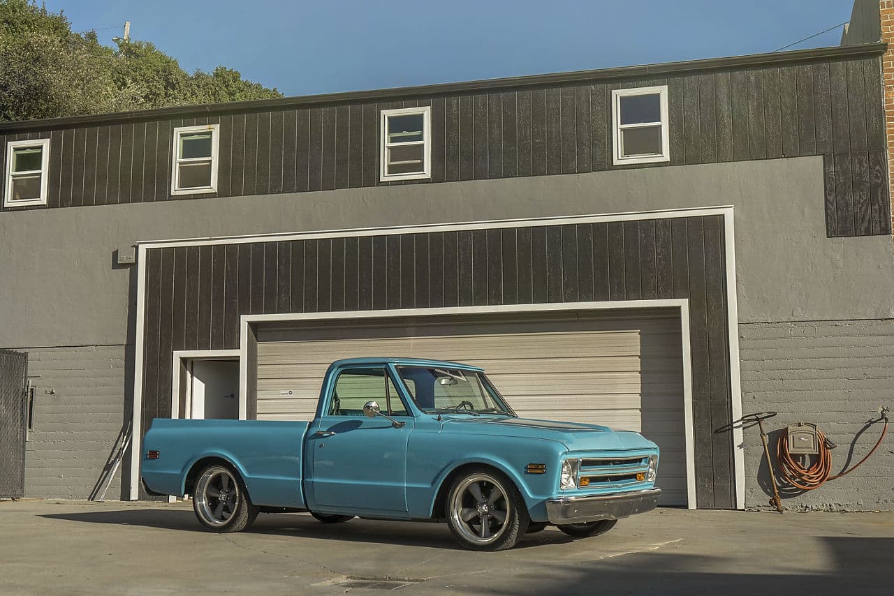 Interior of 1967 Chevrolet C10 with wheels