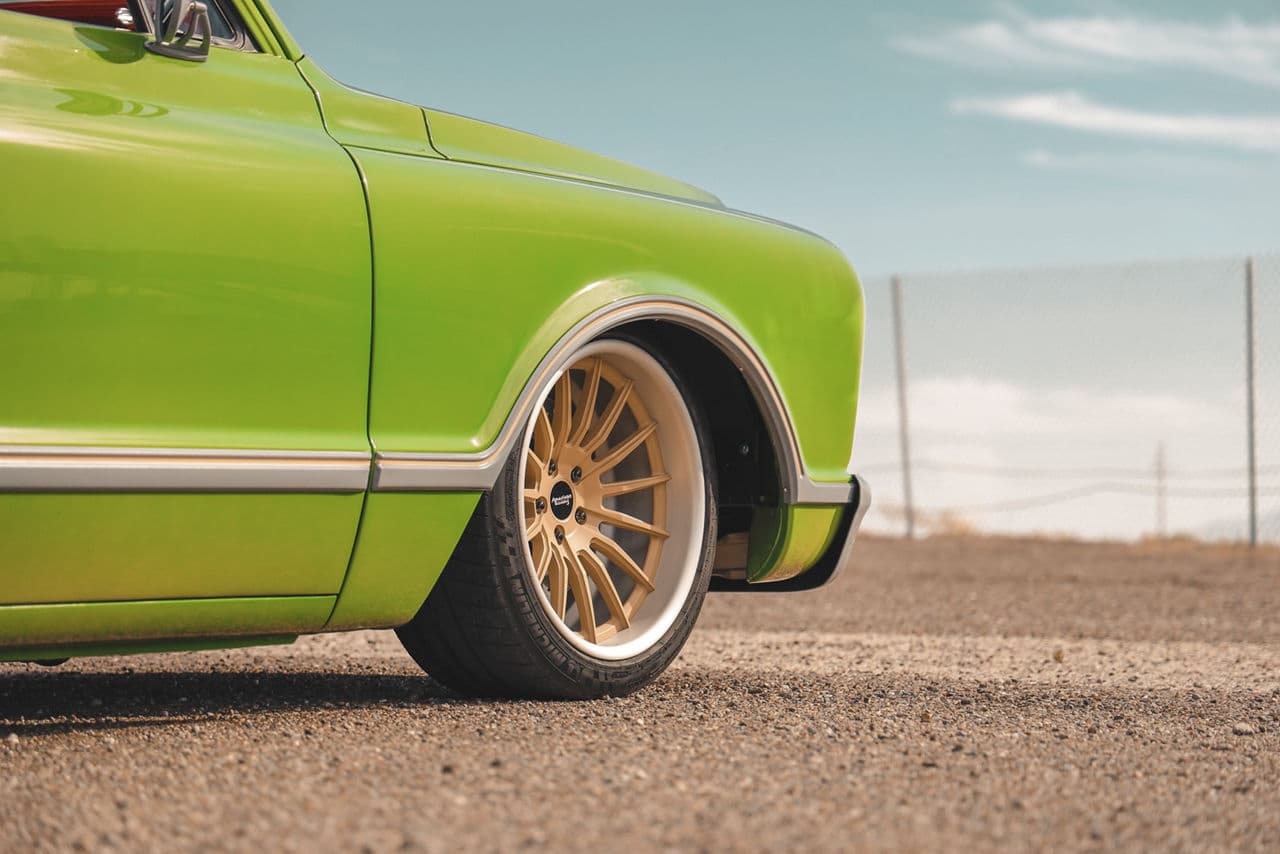 Rear view of 1967 Chevrolet C10 with wheels