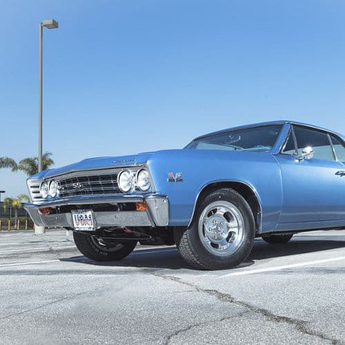 Rear view of 1967 Chevrolet Chevelle with wheels