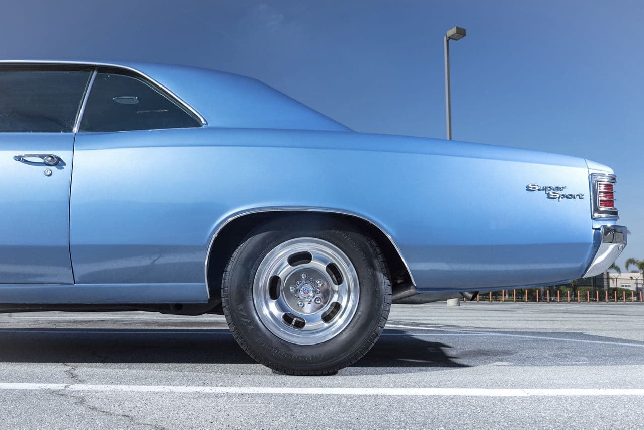 Side profile of 1967 Chevrolet Chevelle with wheels
