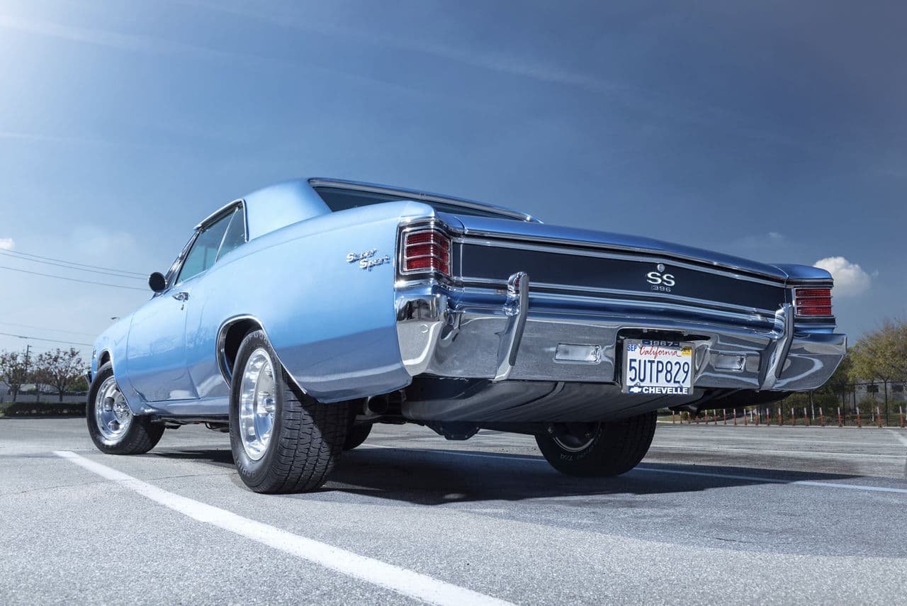 Rear view of 1967 Chevrolet Chevelle with wheels