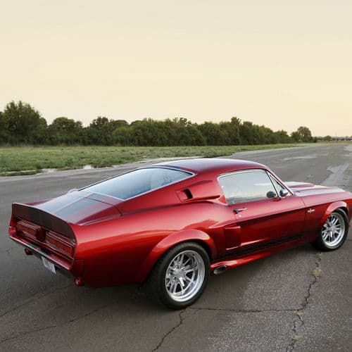 Interior of 1967 Ford Mustang GT500 with wheels