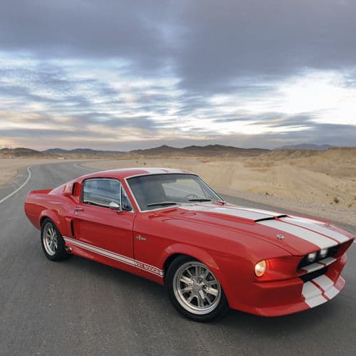 Detail view of 1967 Ford Mustang GT500 with wheels