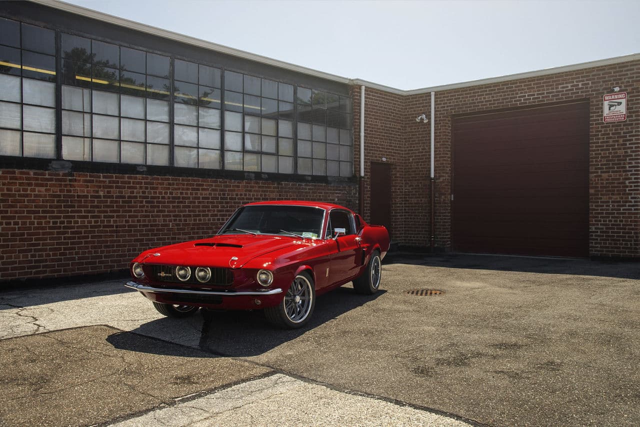 Detail view of 1967 Ford Mustang Shelby GT500 with wheels