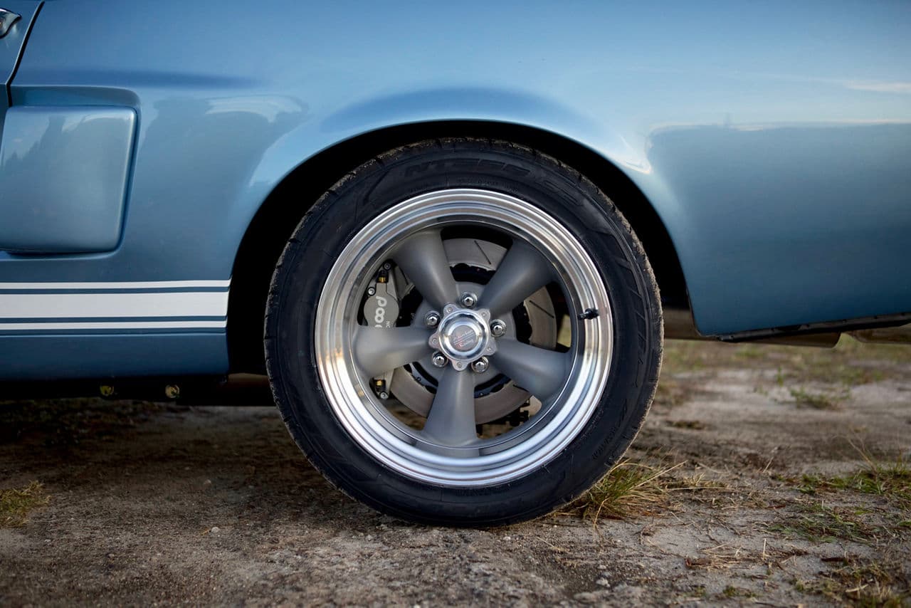 Rear view of 1967 Ford Mustang Shelby GT500 with wheels