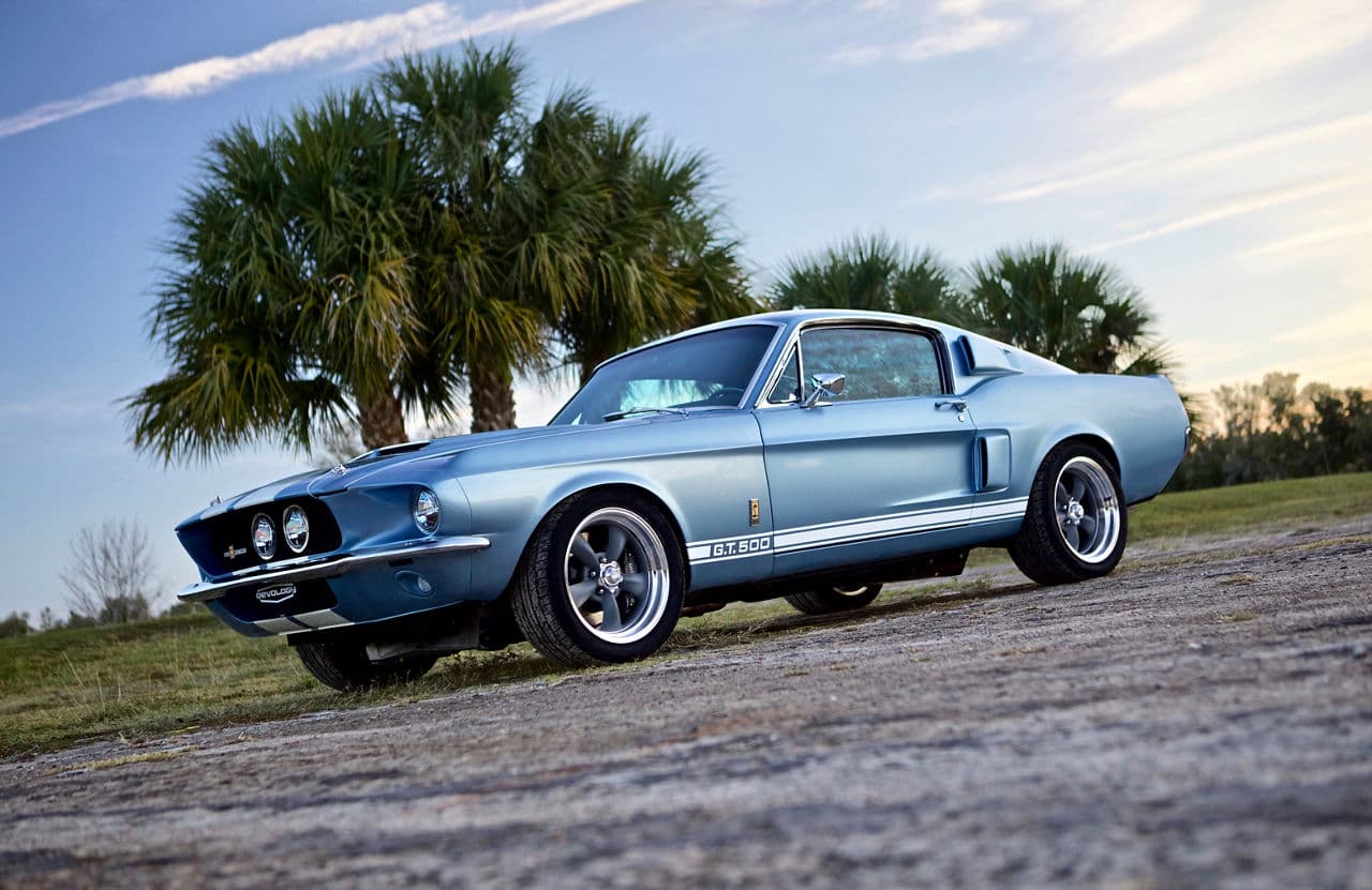 Interior of 1967 Ford Mustang Shelby GT500 with wheels
