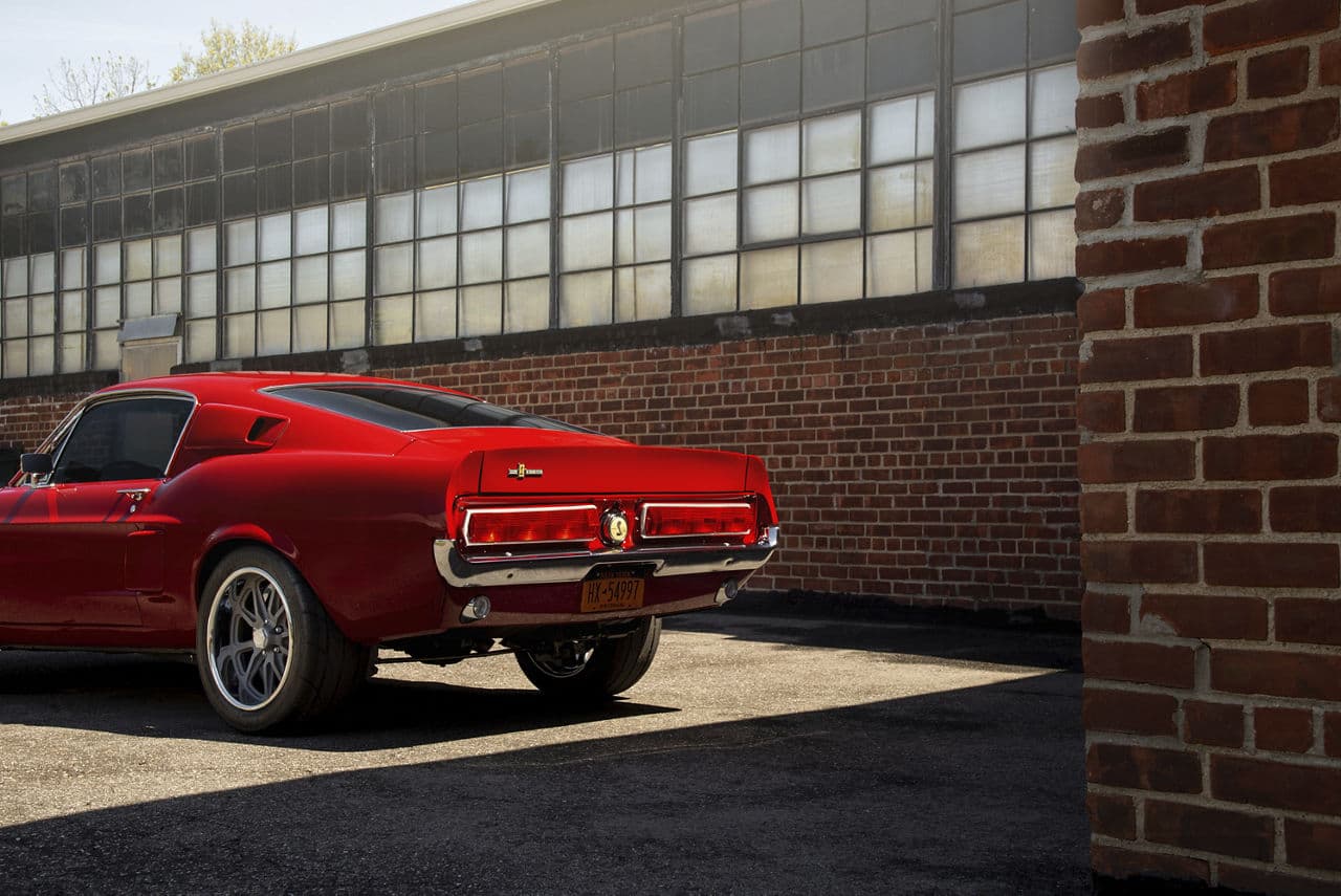 Rear view of 1967 Ford Mustang Shelby GT500 with wheels