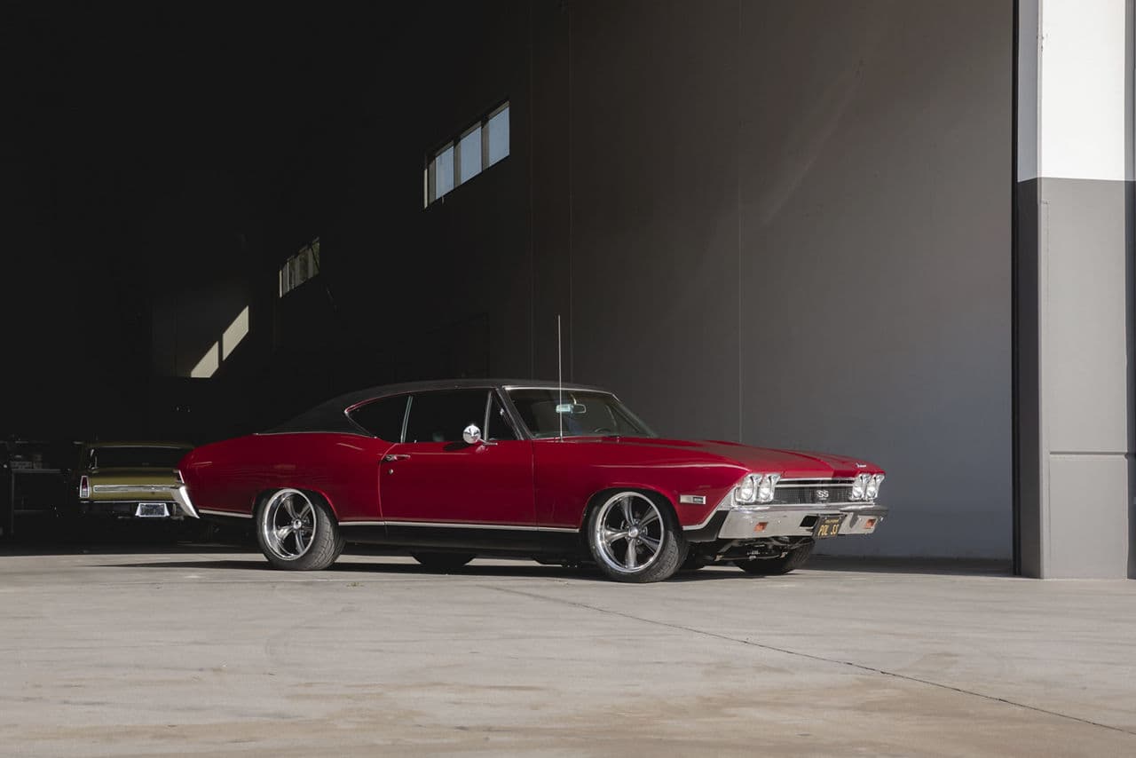 Interior of 1968 Chevrolet Chevelle with wheels