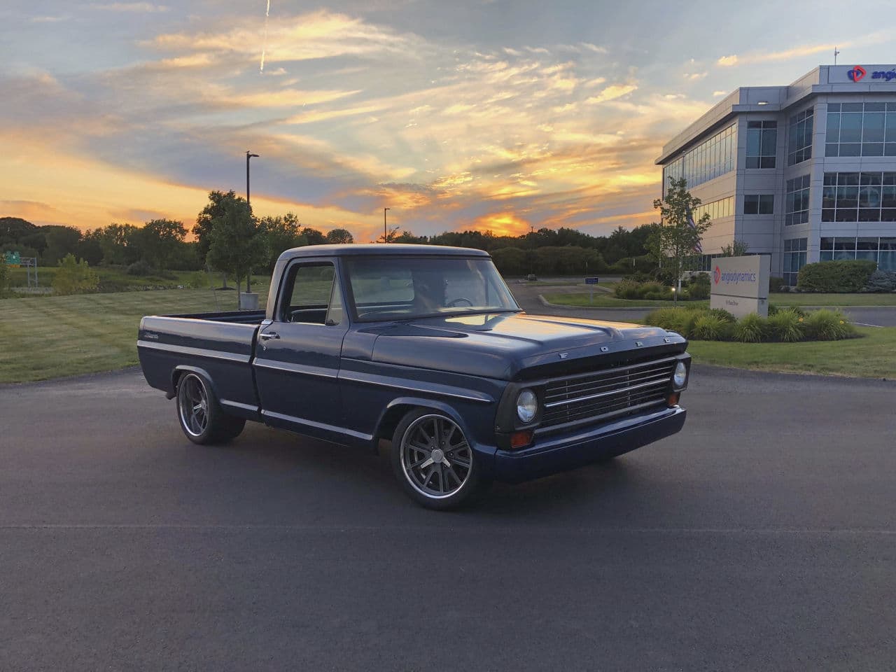 Interior of 1968 Ford F100 with wheels