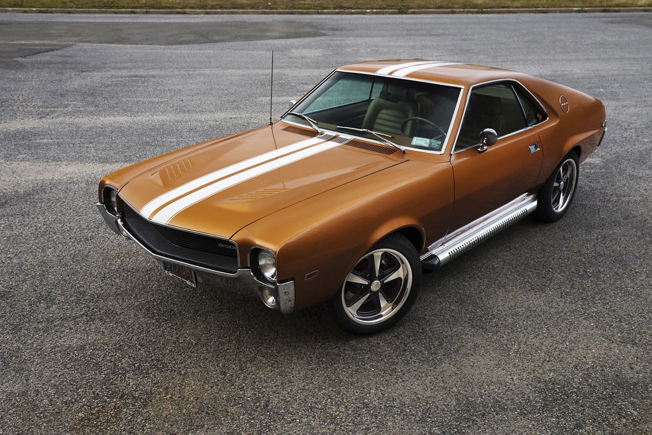 Side profile of 1969 AMC AMX with wheels