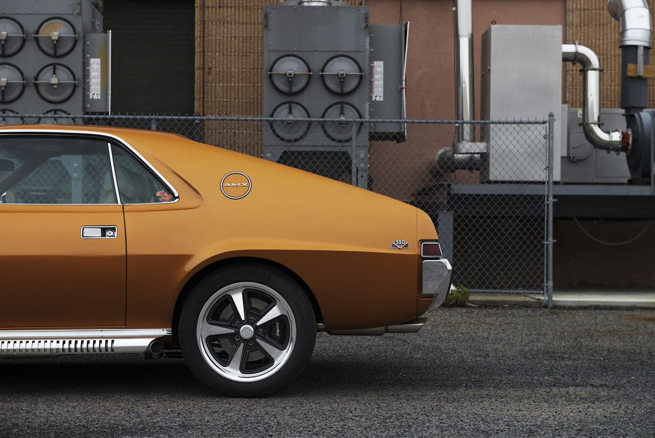 Rear view of 1969 AMC AMX with wheels