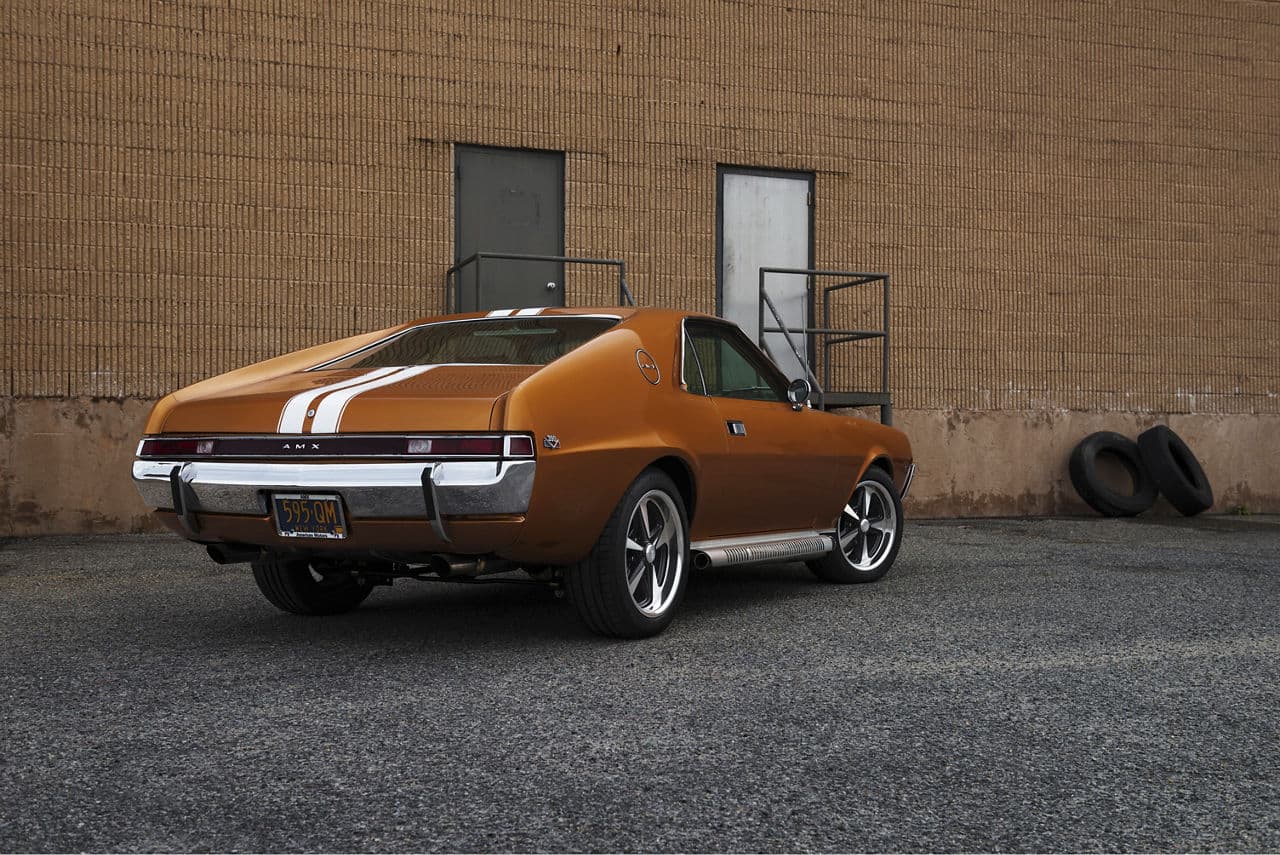 Interior of 1969 AMC AMX with wheels