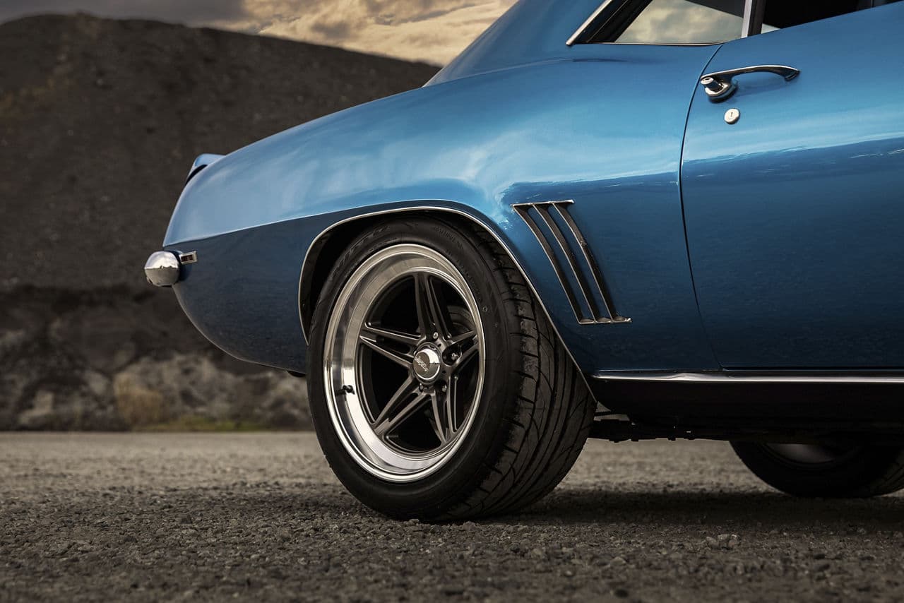 Rear view of 1969 Chevrolet Camaro with wheels