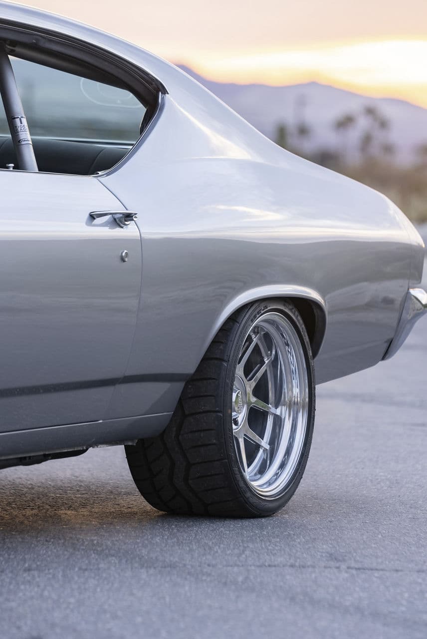 Detail view of 1969 Chevrolet Chevelle with wheels