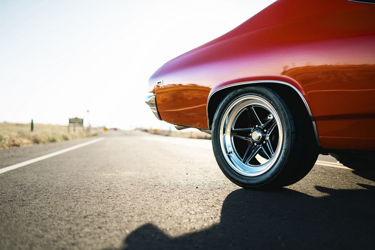 Side profile of 1969 Chevrolet Chevelle with wheels