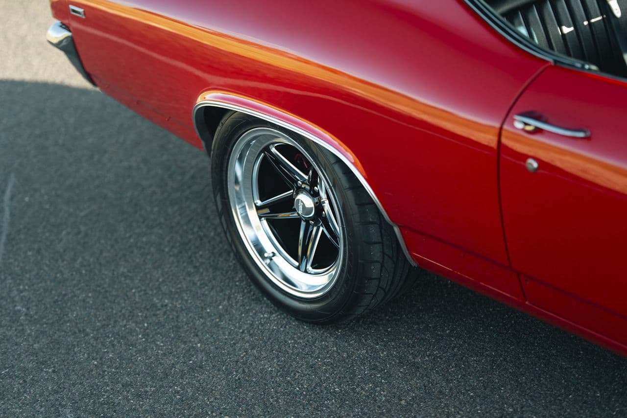 Interior of 1969 Chevrolet Chevelle with wheels
