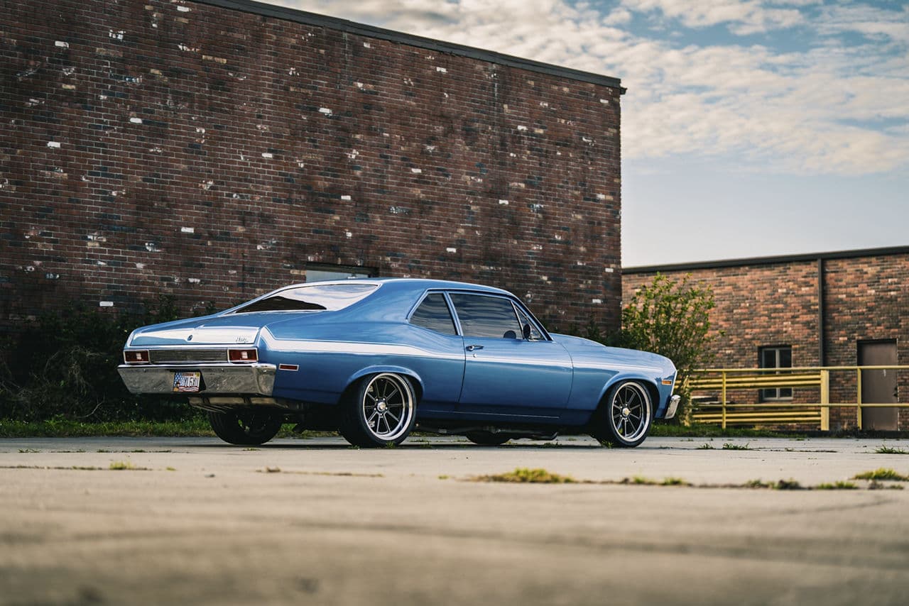 Rear view of 1969 Chevrolet Nova with wheels