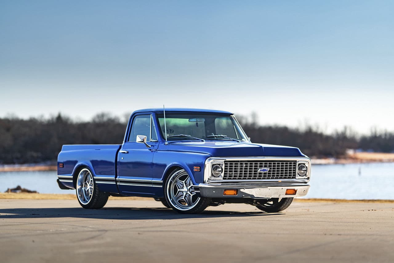 Front view of 1970 Chevrolet C10 with wheels