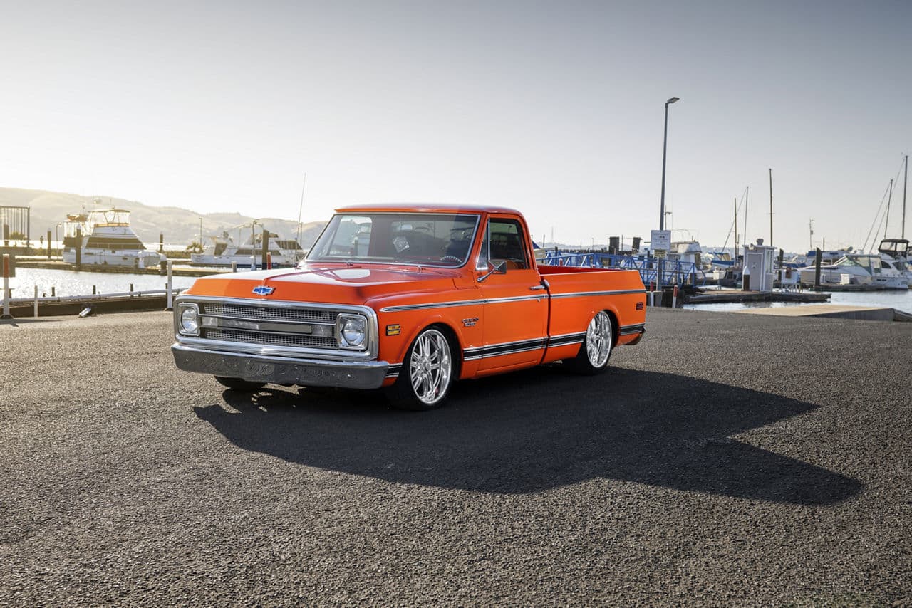 Front view of 1970 Chevrolet C10 with wheels