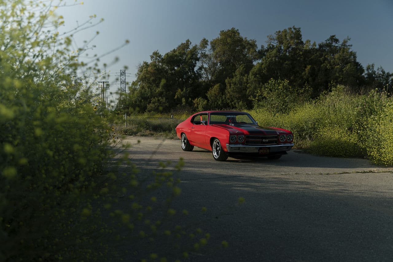 Detail view of 1970 Chevrolet Chevelle with wheels
