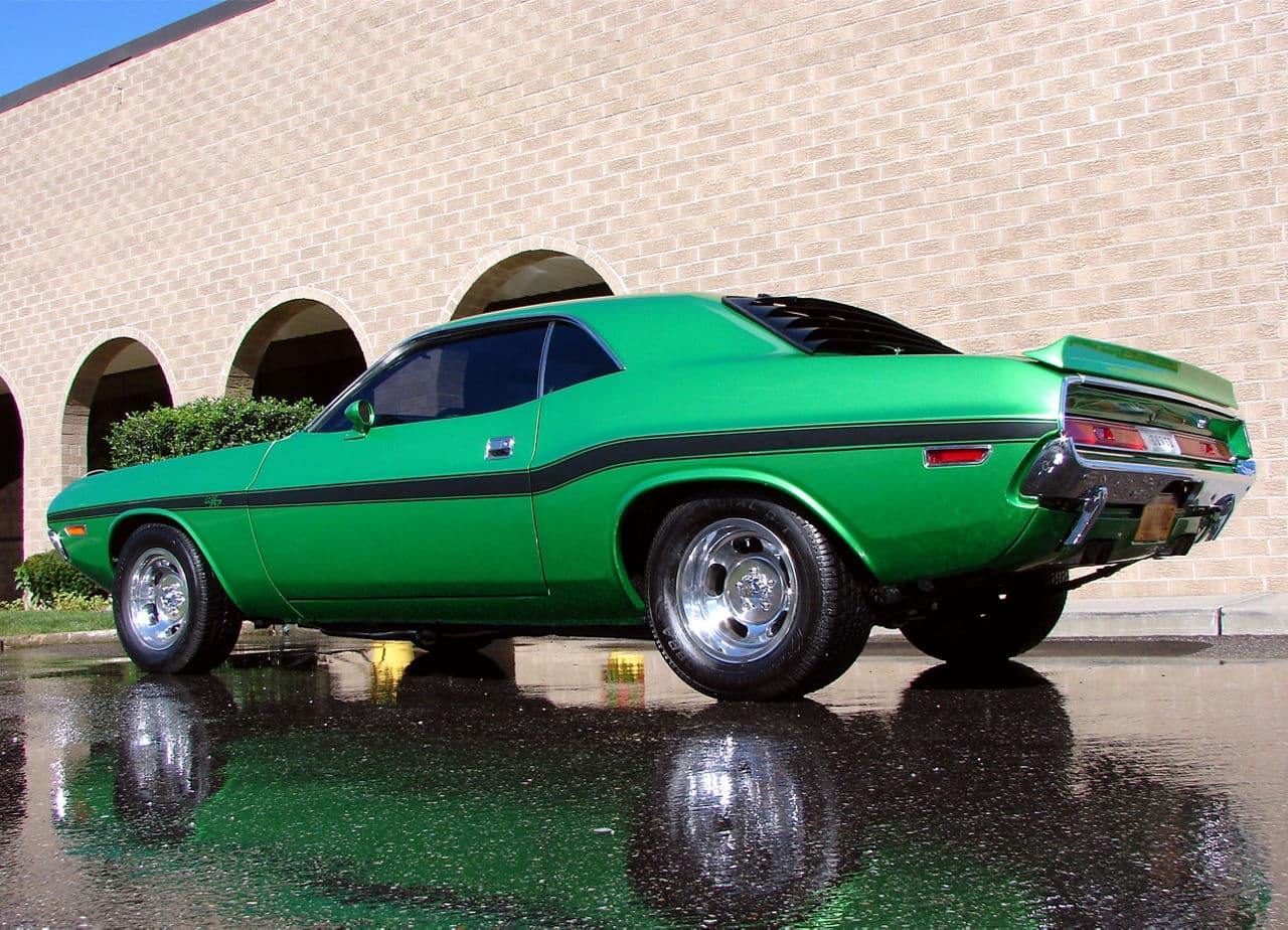 Front view of 1970 Dodge Challenger with wheels