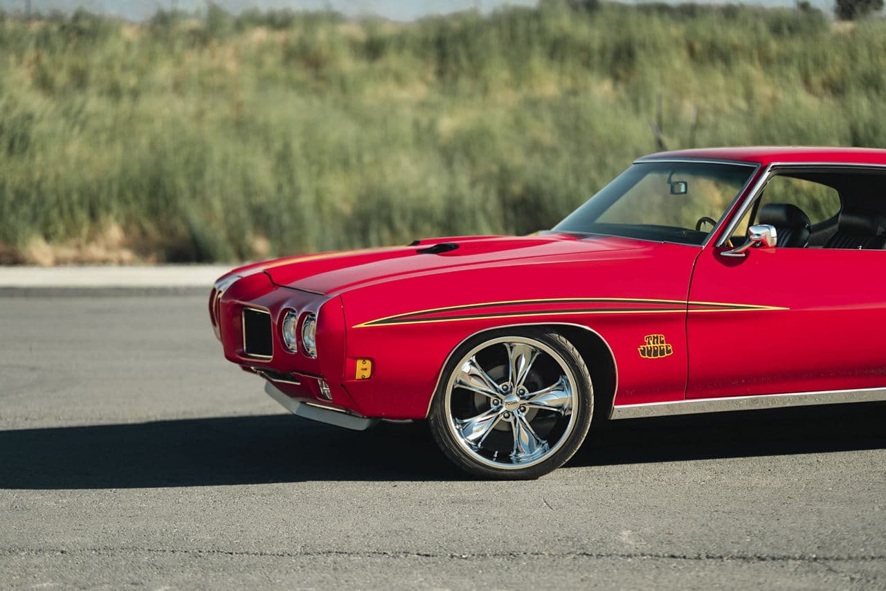 Rear view of 1970 Pontiac GTO with wheels