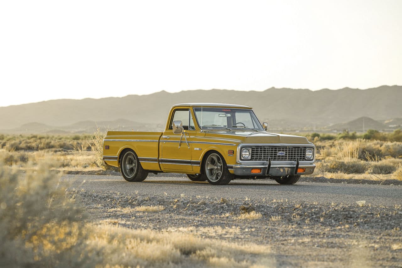 Front view of 1971 Chevrolet C10 with wheels