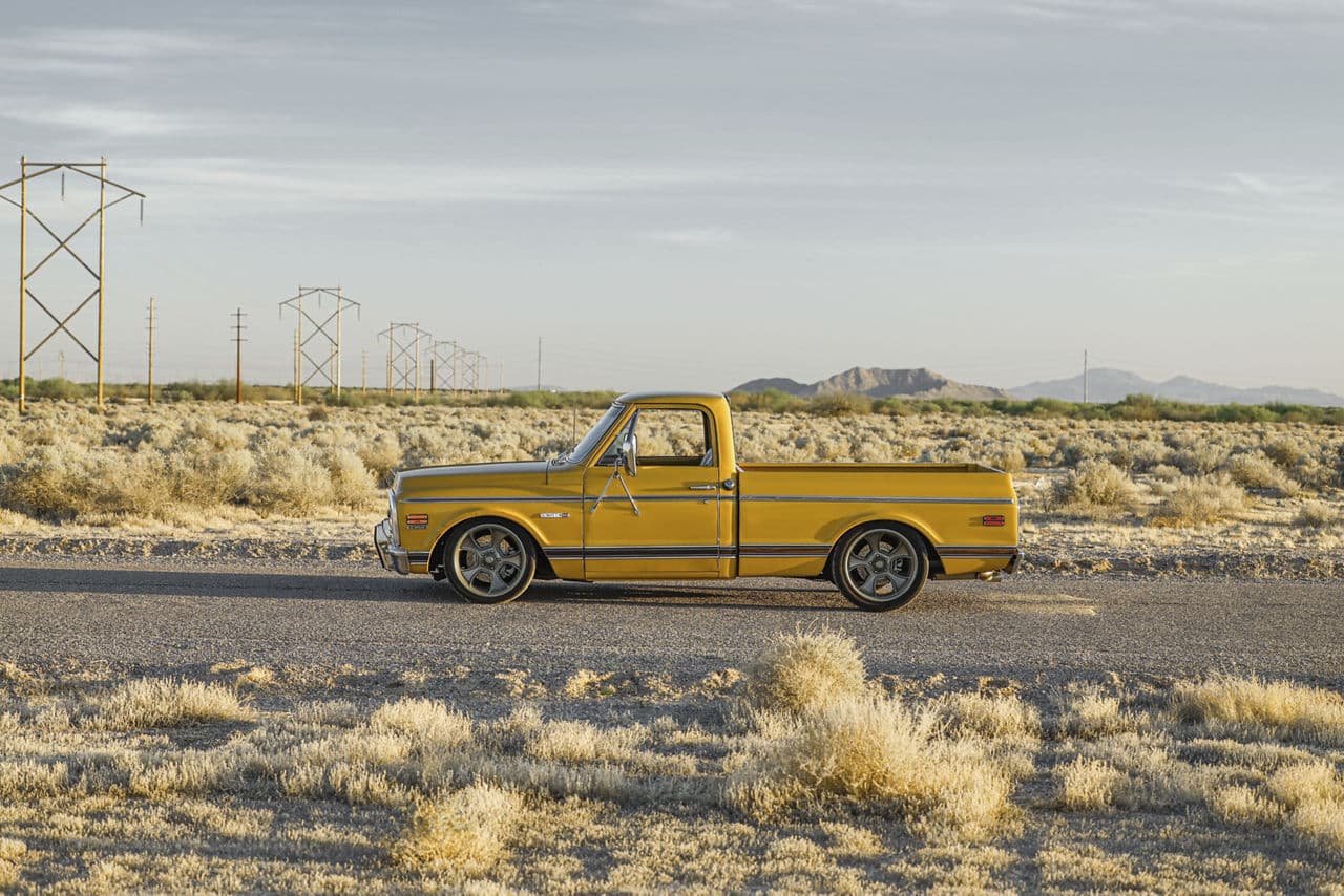 Rear view of 1971 Chevrolet C10 with wheels