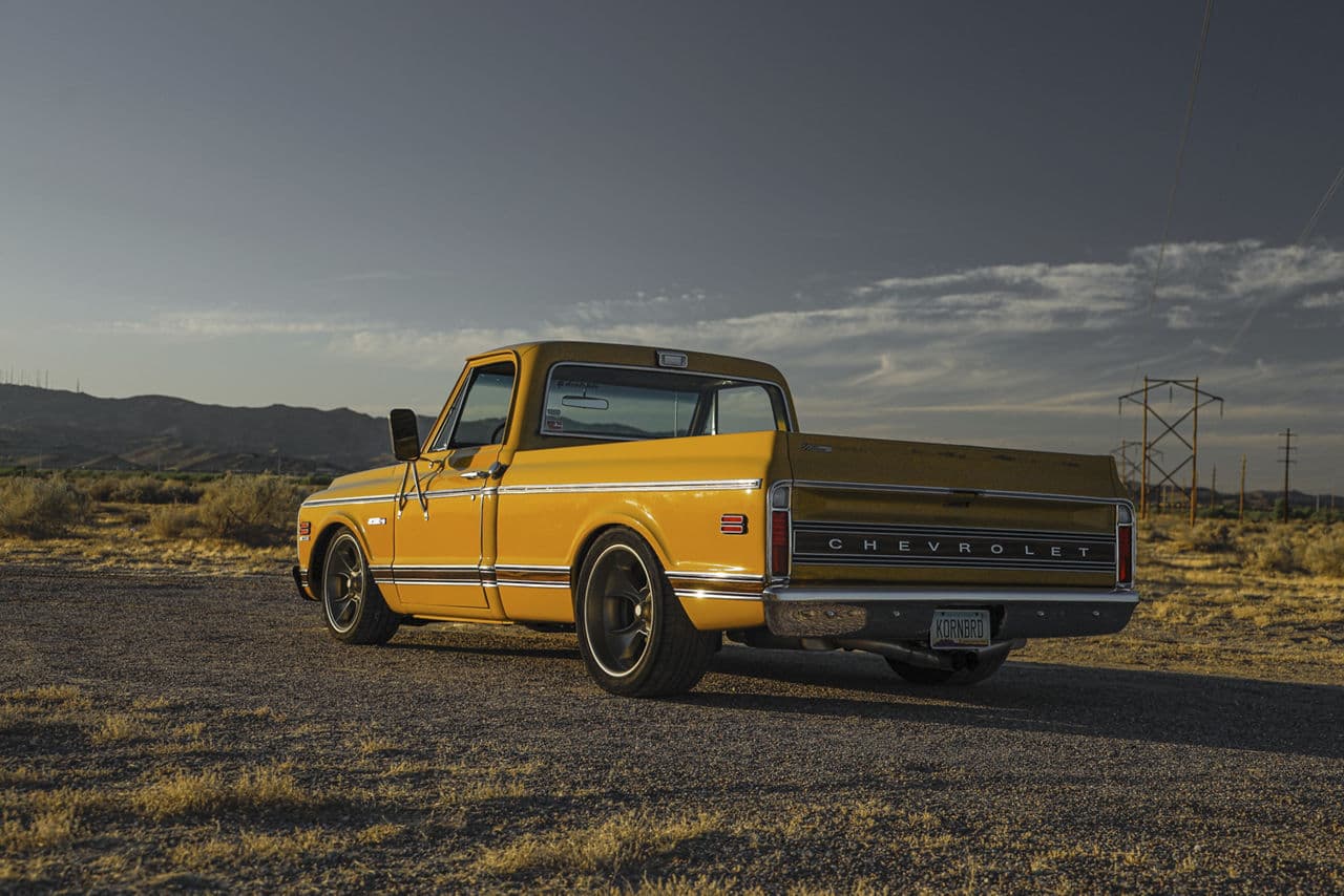 Detail view of 1971 Chevrolet C10 with wheels