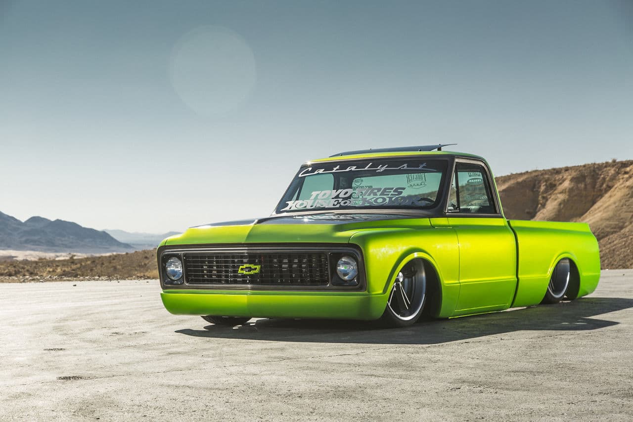 Front view of 1971 Chevrolet C10 with wheels