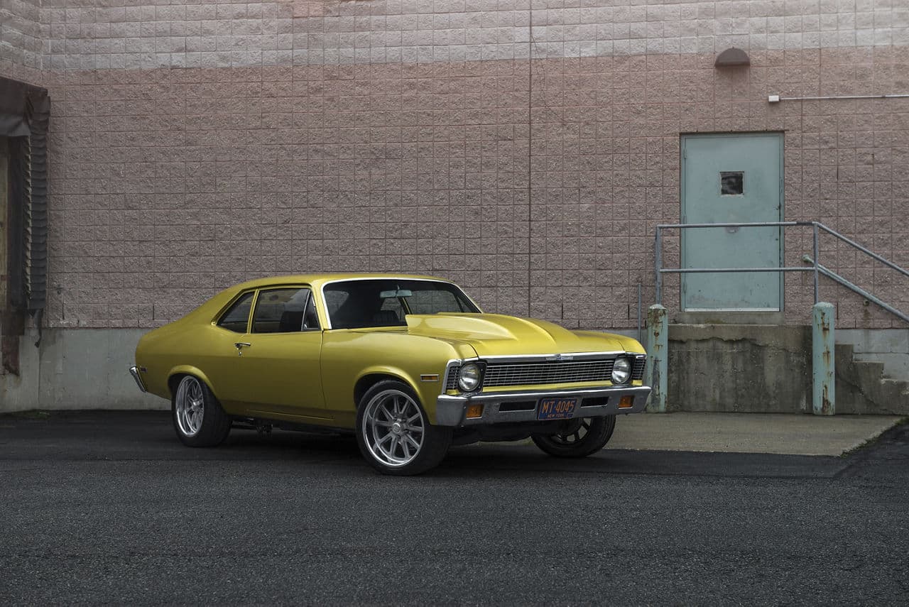 Front view of 1971 Chevrolet Nova with wheels