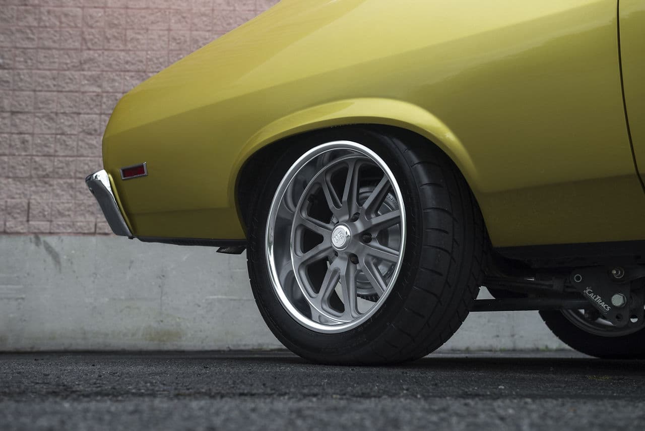 Rear view of 1971 Chevrolet Nova with wheels