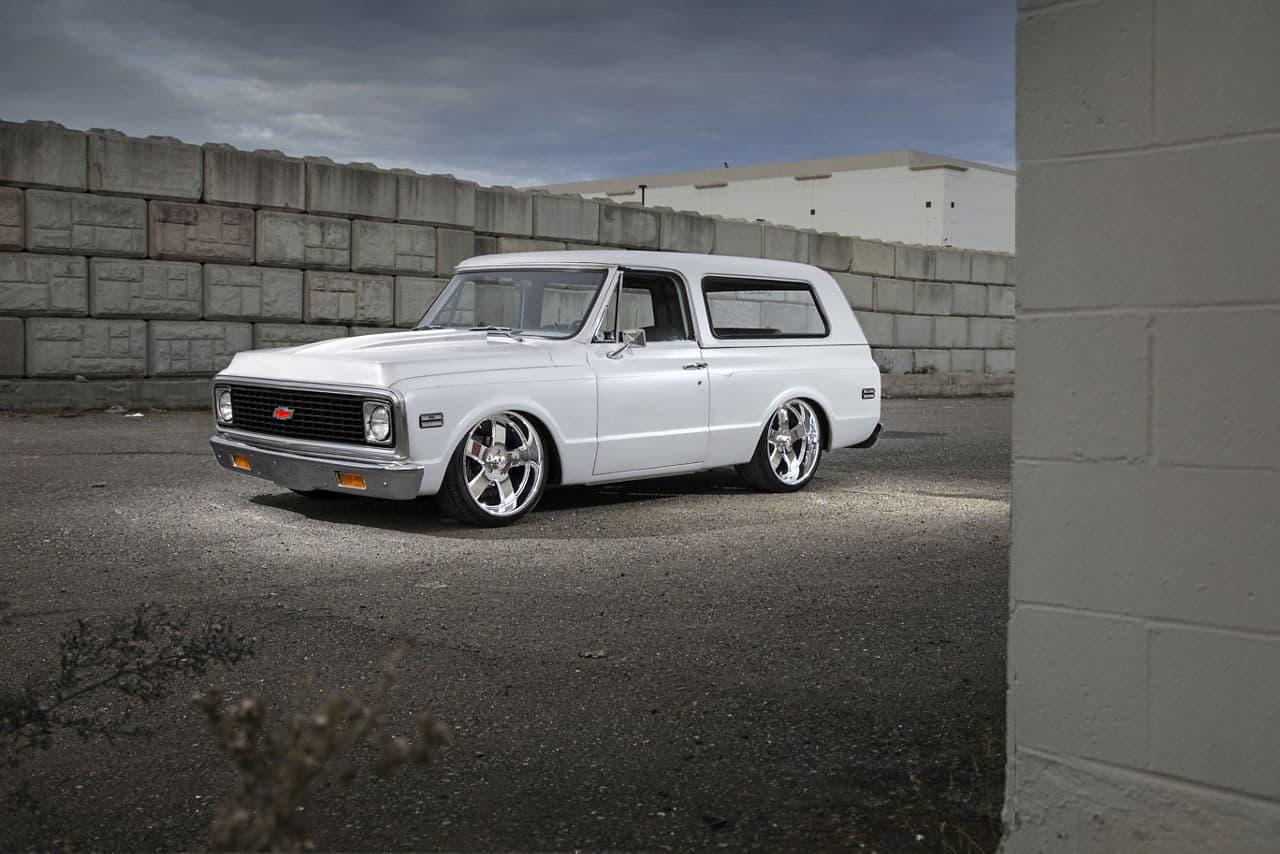 Side profile of 1972 Chevrolet Blazer with wheels