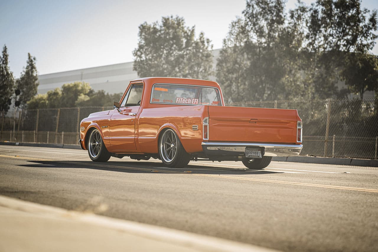 Detail view of 1972 Chevrolet C10 with vehicle wraps