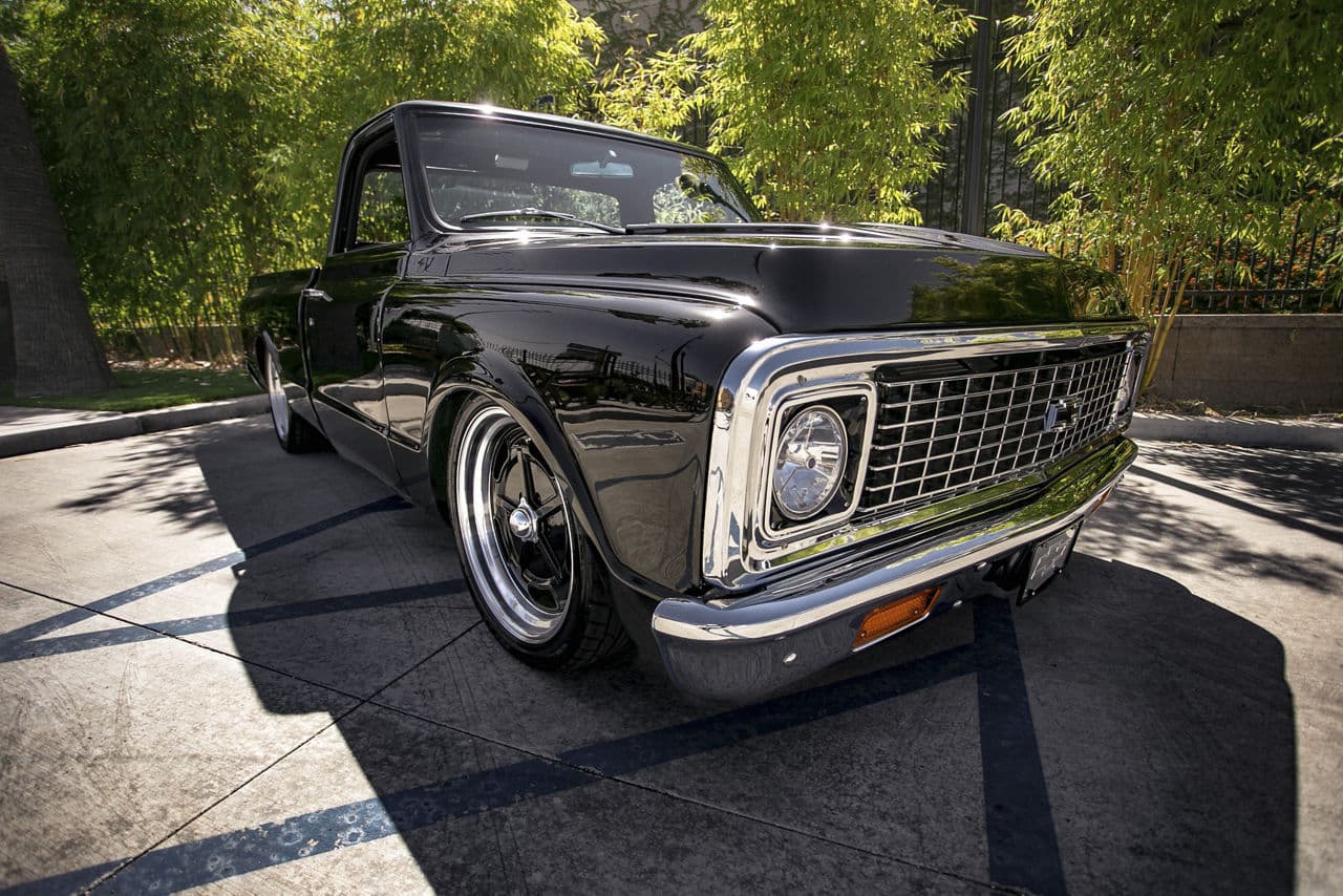 Detail view of 1972 Chevrolet C10 with wheels