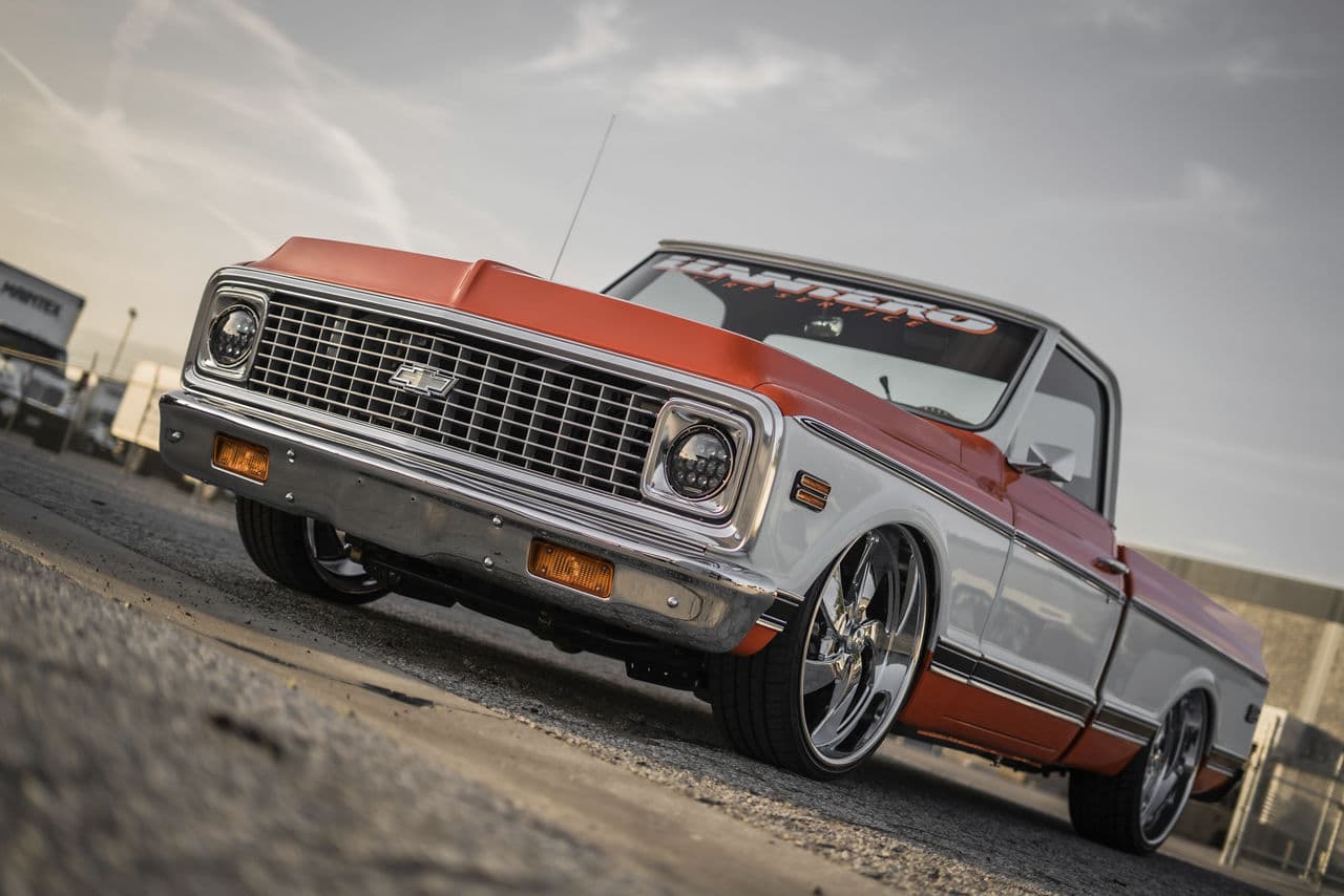 Interior of 1972 Chevrolet C10 with wheels