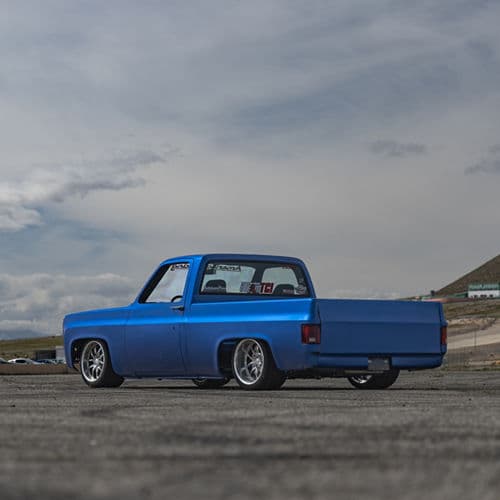Detail view of 1972 Chevrolet C10 with wheels