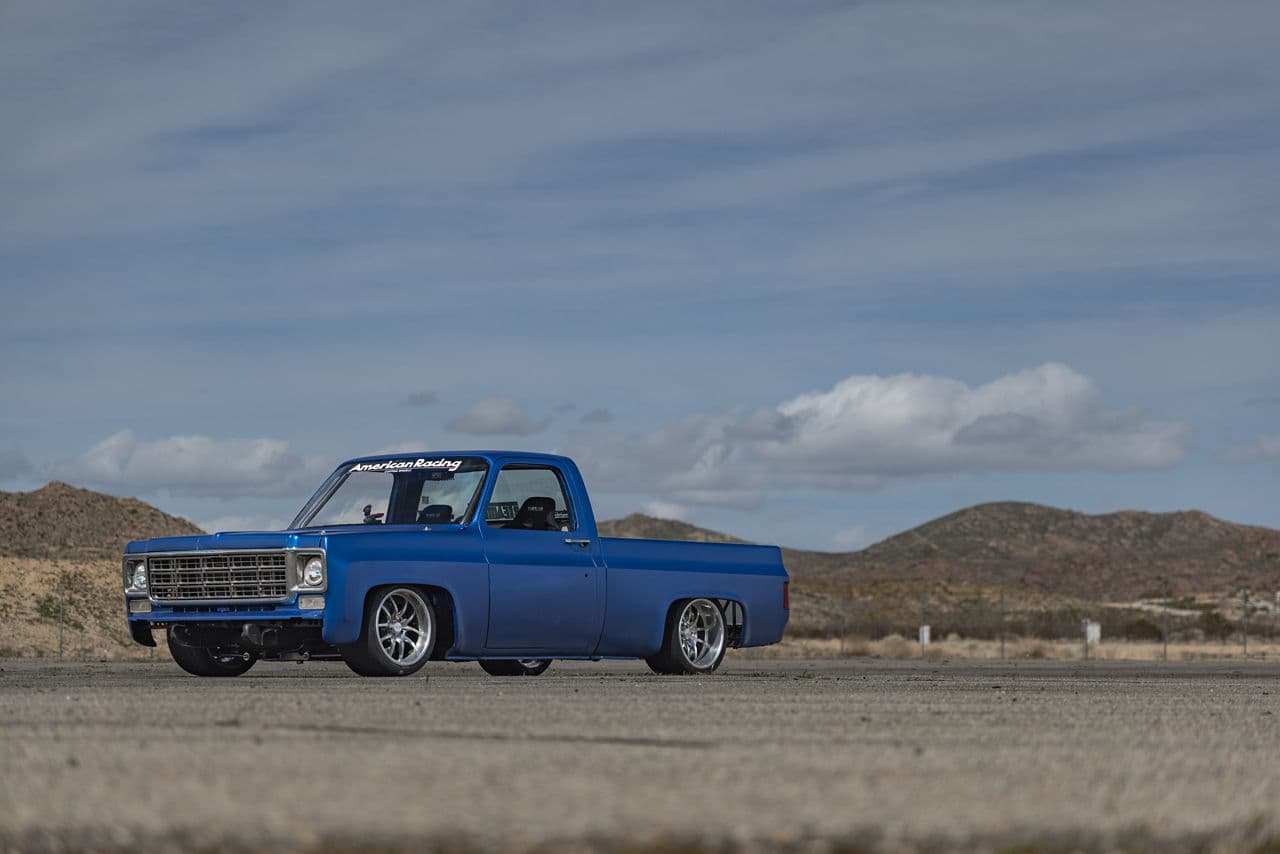 Detail view of 1972 Chevrolet C10 with wheels