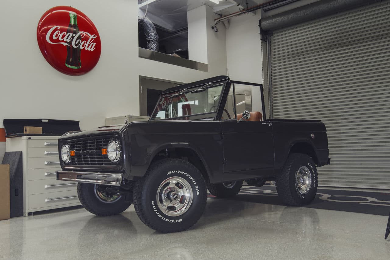 Front view of 1973 Ford Bronco with wheels