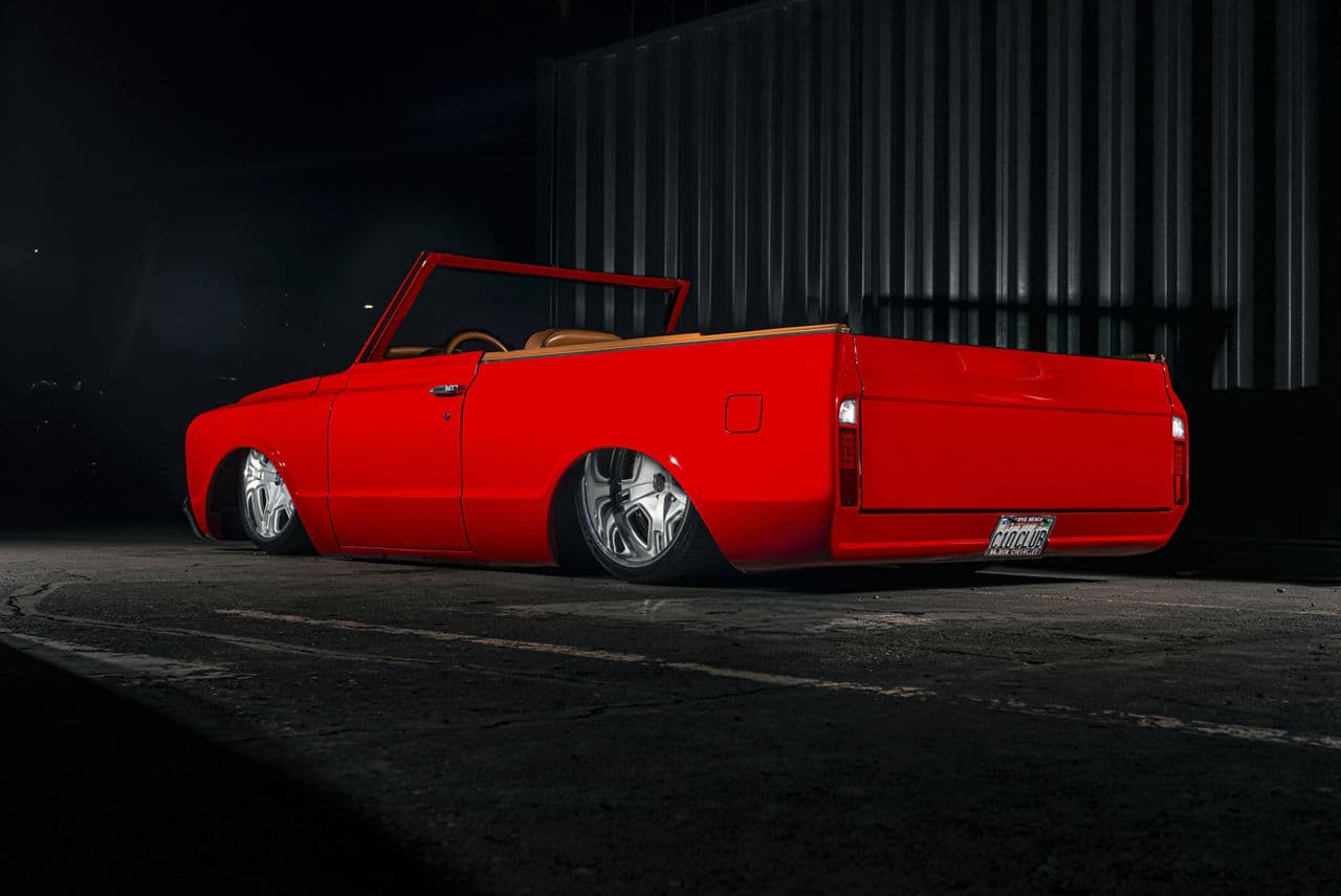 Side profile of 1974 Chevrolet C10 with wheels