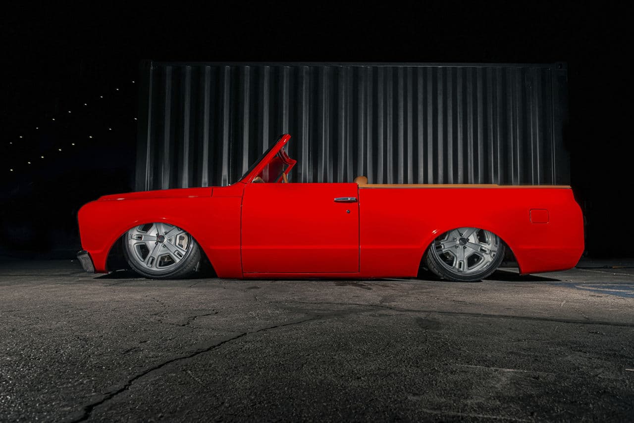Rear view of 1974 Chevrolet C10 with wheels