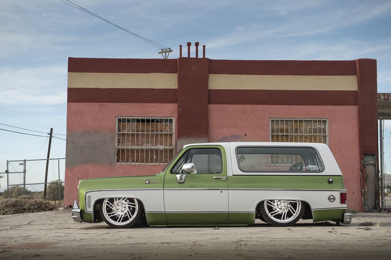 Rear view of 1976 Chevrolet Blazer with wheels