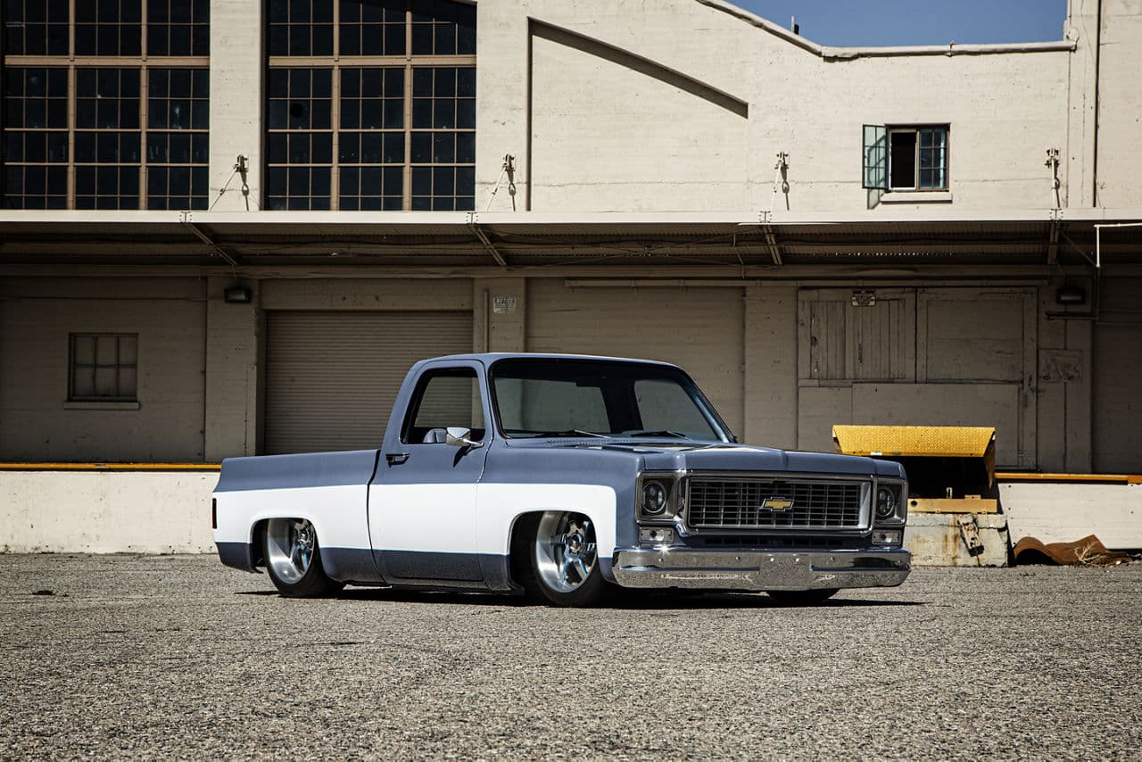 Front view of 1976 Chevrolet C10 with wheels