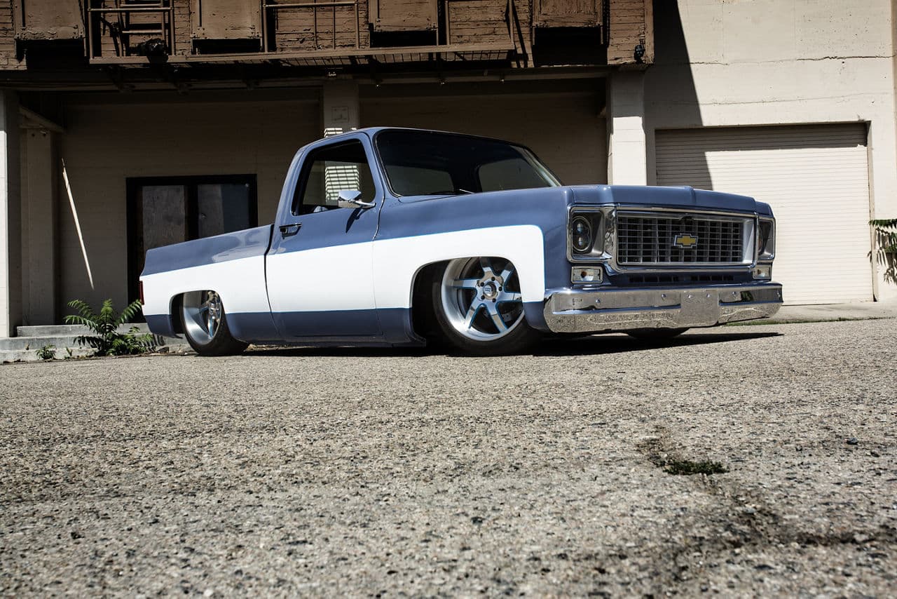 Interior of 1976 Chevrolet C10 with wheels