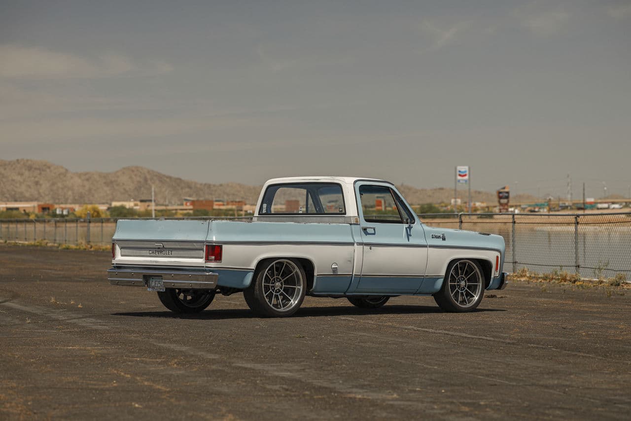 Interior of 1976 Chevrolet C10 with wheels