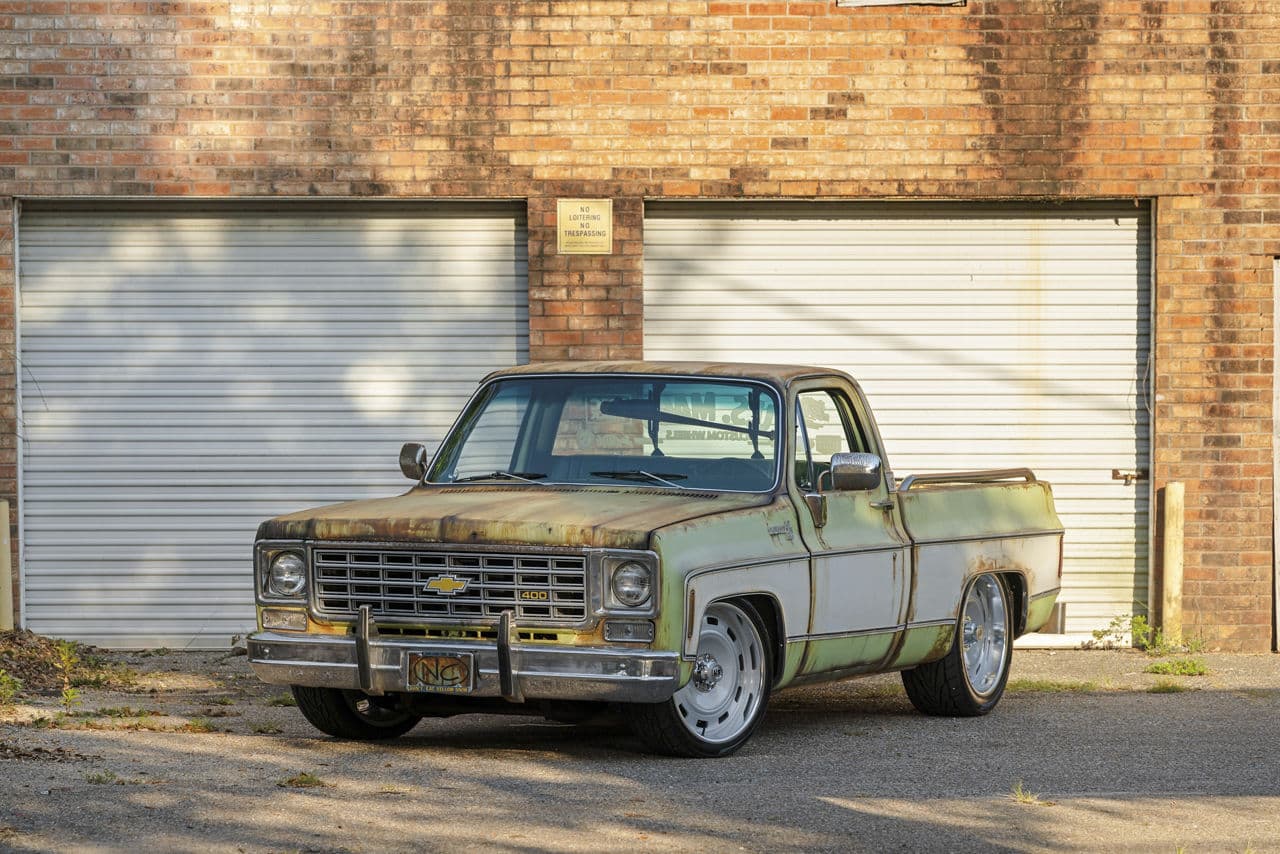 Interior of 1978 Chevrolet C10 with wheels