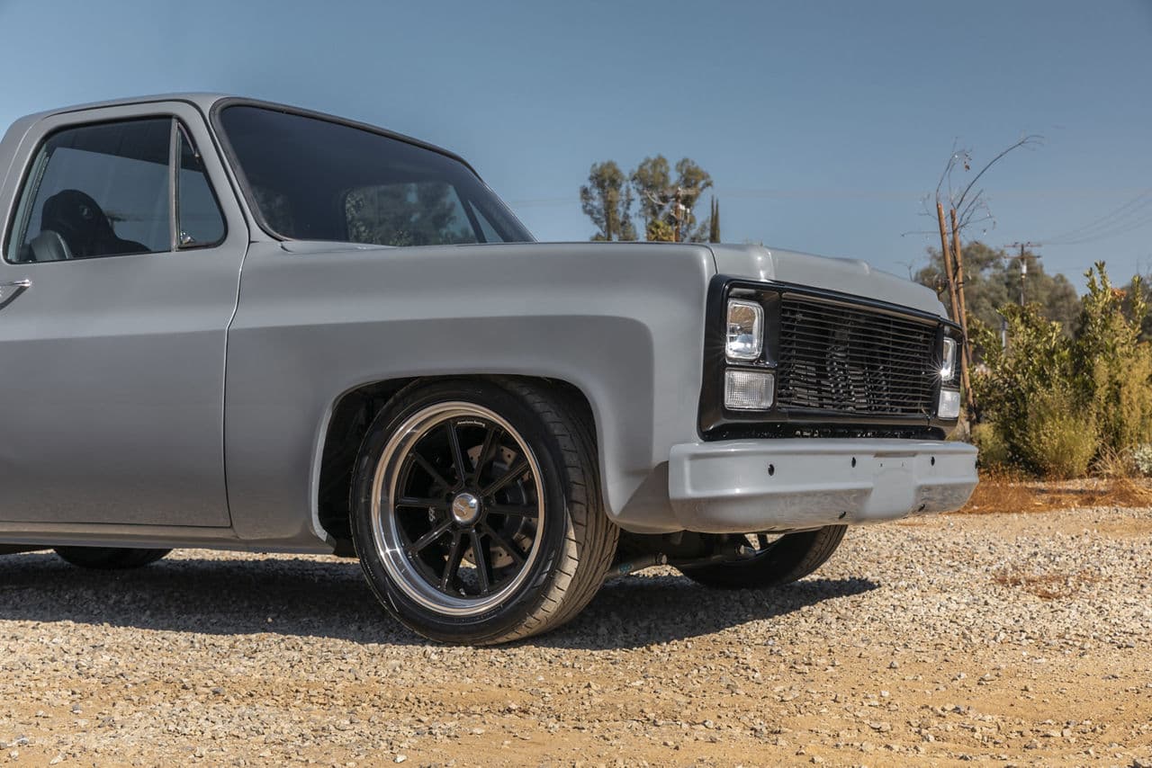 Rear view of 1980 Chevrolet C10 with wheels
