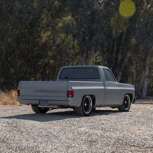Rear view of 1980 Chevrolet C10 with wheels