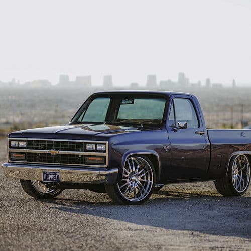 Interior of 1980 Chevrolet C10 with wheels
